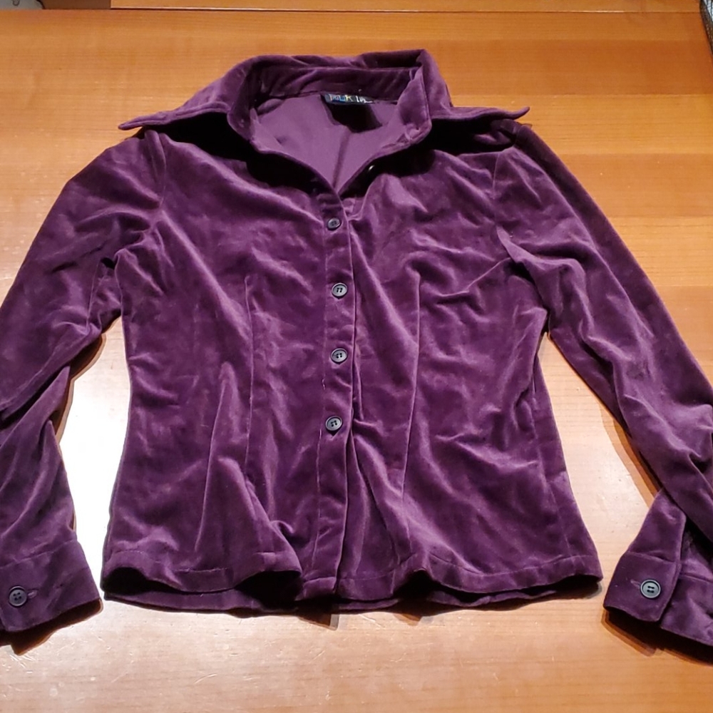 Velour Button Up